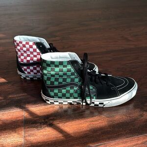 Men’s 10.5 Women’s 12 Vans Sk8-Hi checkerboard shoes